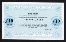 Banknotes Netherlands - Scheepsgeld - Kon. Rotterdamsche Lloyd NV - Serie scheepsbiljetten M.S. 'Willem Ruys' december 1957 Bali-cruise: 5, 10 & 25 Ce...