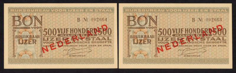 Banknotes Netherlands - Rantsoenbonnen - Rijksbureau voor IJzer en Staal -Mmater...