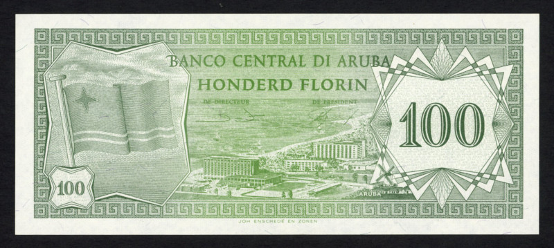 Banknotes Netherlands Oversea - Aruba - 5, 10, 25, 50 + 100 Florin 1.1.1986 (P. ...