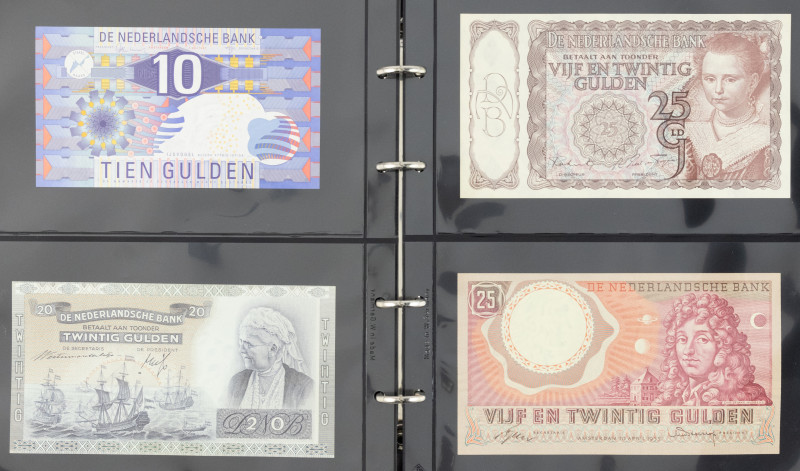 Banknotes Netherlands and Oversea in albums - Netherlands - Collection of 16 not...