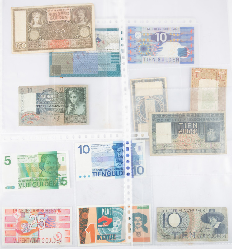 Banknotes Netherlands and Oversea in albums - Netherlands - Small lot banknotes ...