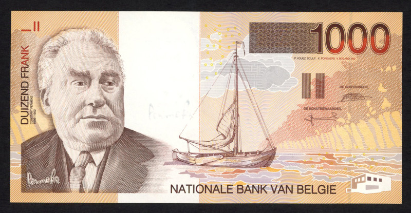 World Banknotes - Belgium - 1000 Francs ND (1997) Permeke (P. 150) - aUNC