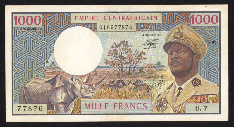 World Banknotes - Central African Republic - 1000 Francs 1.4.1978 Jean-Bedel Bok...