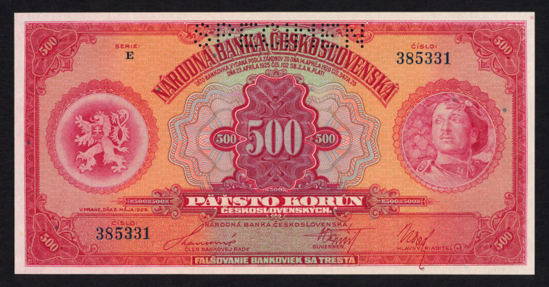 World Banknotes - Czechoslovakia - 500 Korun 2.5.1929 Legionnaire/Liberty (P. 24...