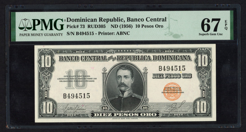 World Banknotes - Dominican Republic - 10 Pesos Oro ND (1956) Banco Central (P. ...