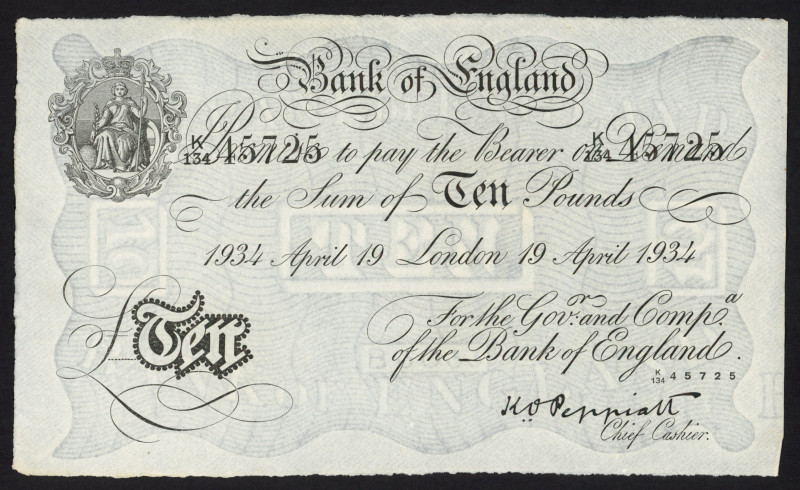 World Banknotes - England - WW II (1940-1945) - 10 Pounds 19.4.1934 London 'Oper...