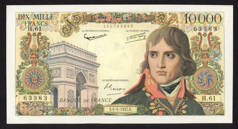 World Banknotes - France - 10.000 Francs 4.4.1957 Napoleon Bonaparte (P. 136b) -...