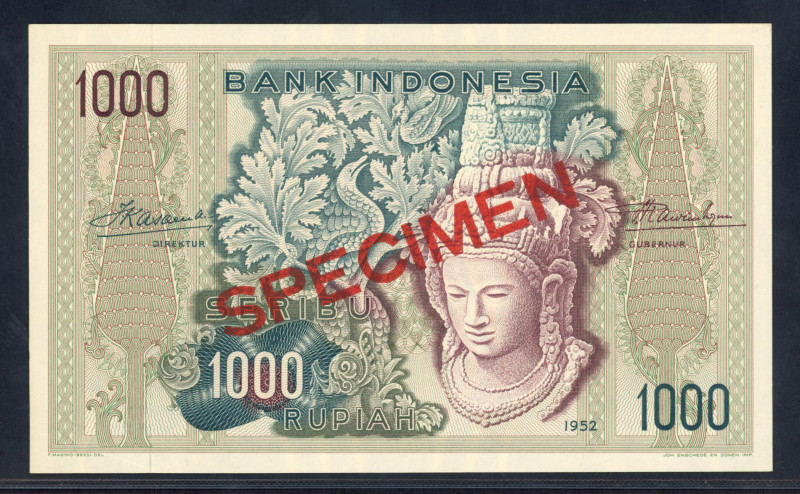 World Banknotes - Indonesia - 1000 Rupiah 1952 SPECIMEN (P. 48s / cf. H-232 / ON...