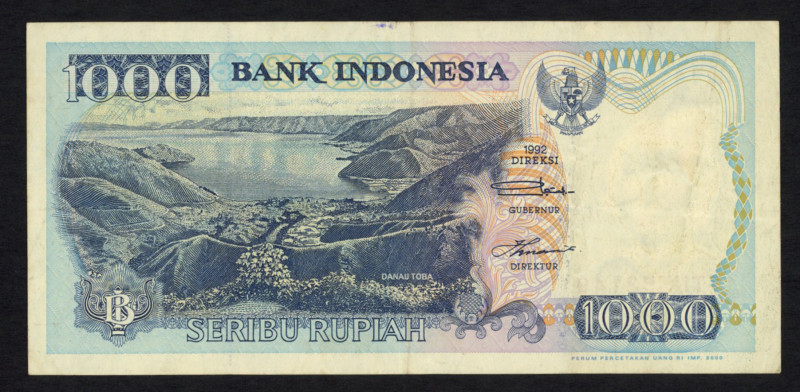 World Banknotes - Indonesia - 1000 Rupiah 1992, 1992/1993, 1992/1994, 1992/1995,...