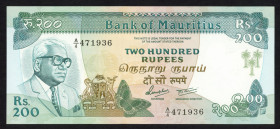 World Banknotes - Mauritius - 200 Rupees ND (1985) Sir Ramgoolam at left (P. 39b) - UNC