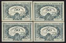 World Banknotes - Monaco - 50 Centimes 20.3.1920 (P. 3a) - series #A - Rare, only 400.000 notes printed - Total 4 consecutive pcs. - UNC.