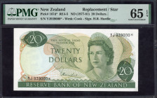 World Banknotes - New Zealand - 20 Dollars ND (1967-81) Elizabeth II Replacement (P. 167d*) - PMG Gem. UNC 65 EPQ