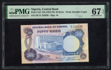 World Banknotes - Nigeria - 50 Kobo ND (1973-78) Bank building (P. 14d) - PMG Superb Gem UNC 67 EPQ