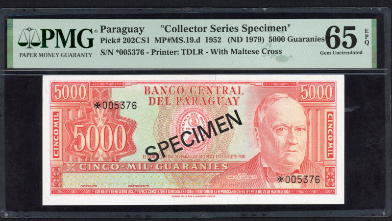 World Banknotes - Paraguay - 5000 Guaraníes ND (1979) Collector Series Specimen ...