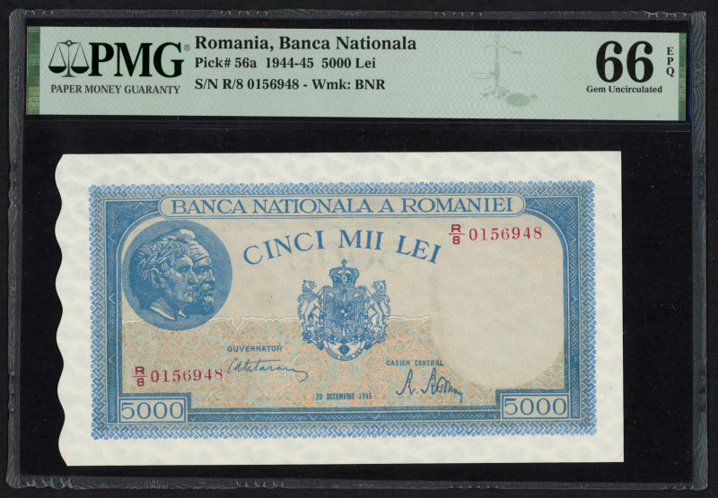 World Banknotes - Romania - 5000 Lei 20.12.1945 Trajan and Decebal (P. 56a) - PM...