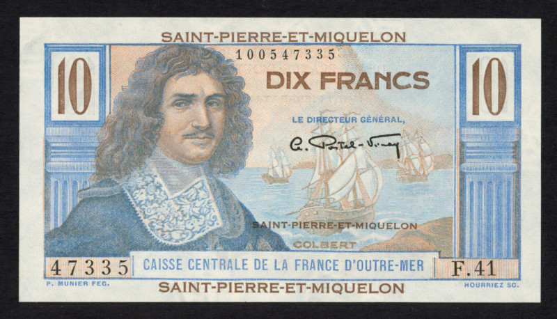 World Banknotes - Saint Pierre et Miquelon - 5 Francs ND (1950-1960) Colbert (P....