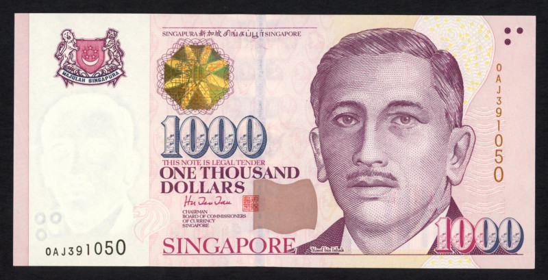 World Banknotes - Singapore - 1000 Dollars ND (1999) Yusof bin Ishak/Parliament ...