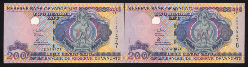 World Banknotes - Vanuatu - 200 Vatu ND (1995) serie CC (P. 8c) - consecutive nr...