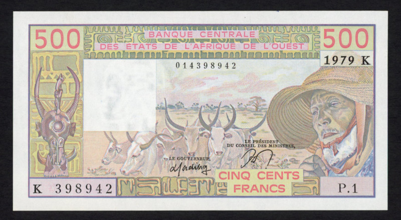 World Banknotes - West African States - Senegal - 500 Francs ND (1959-65) Longho...