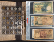 Banknotes world in albums - Belgium Congo - Small collection banknotes + coins Belgian Congo/Zaïre 1926-1992 among which 100 Francs 14.9.1949 Elephant...