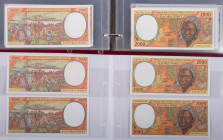 Banknotes world in albums - Central African States - Album holding 96 UNC notes 500 + 1000 + 2000 + 5000 + 10.000 Francs ND (1993-2002) many different...