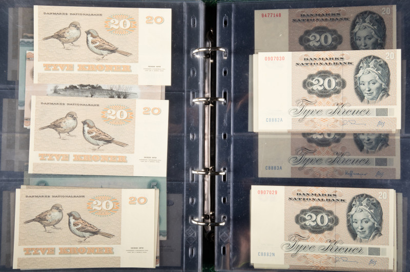 Banknotes world in albums - Denmark - Collection banknotes Denmark between 5 and...