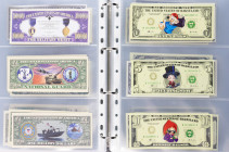 Banknotes world in albums - Fantasy Money - Album fantasy money world among which Geert Wilders, Gerhard Schröder, Bill Clinton, etc. - Total approx. ...
