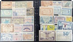 Banknotes world in albums - France - Extensive collection of mainly Chambre de Commerce that includes many different cities and denominations. Total o...