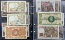 Banknotes world in albums - France - French collection (period 1930-2000) of appr. 65 pcs with different dates, varieties and Pick numbers in overall ...