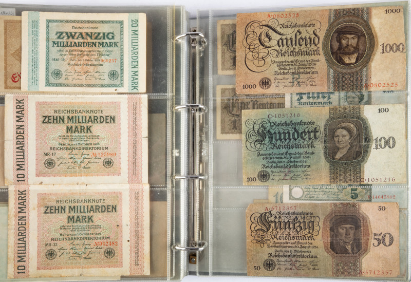 Banknotes world in albums - Germany - Album banknotes Germany among which 500 + ...