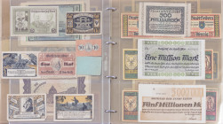 Banknotes world in albums - Germany - Emergency Notes - Lot of Emergency Money/ Notgeld/ Reutergeld/ KGL Germany and Austria including some Billionen ...