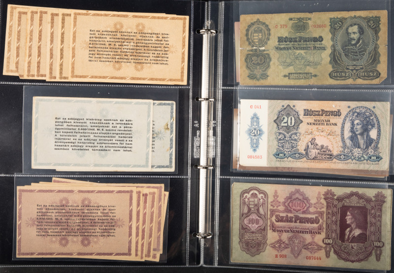 Banknotes world in albums - Hungary - Album with Hungarian banknotes incl. Adope...