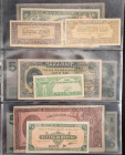 Banknotes world in albums - Indonesia - Small collection banknotes Indonesia 1945-1950 among which ½ Rupiah 1945, 25 Rupiah + 100 Rupiah 1947 Sukarno,...