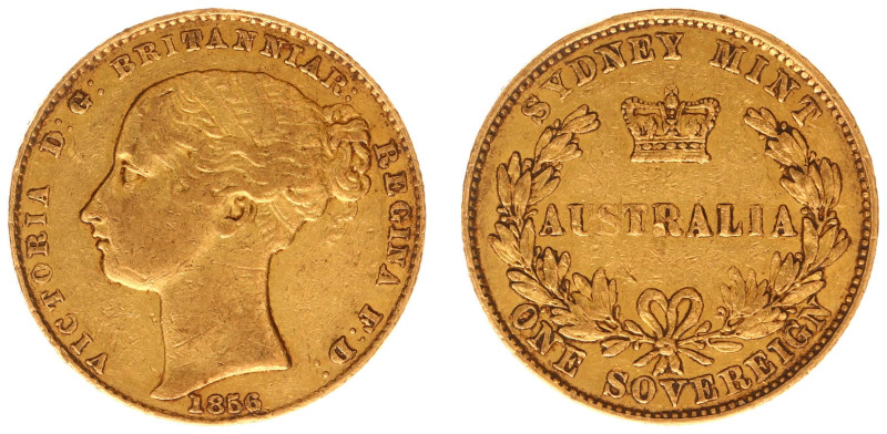 Australia - Victoria (1837-1901) - Sovereign 1856, Sydney (KM2, Fr.9) - Obv: You...