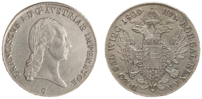 Austria - Empire - Franz II (1792-1835) - Taler 1809-C, Prague - with incorrect ...