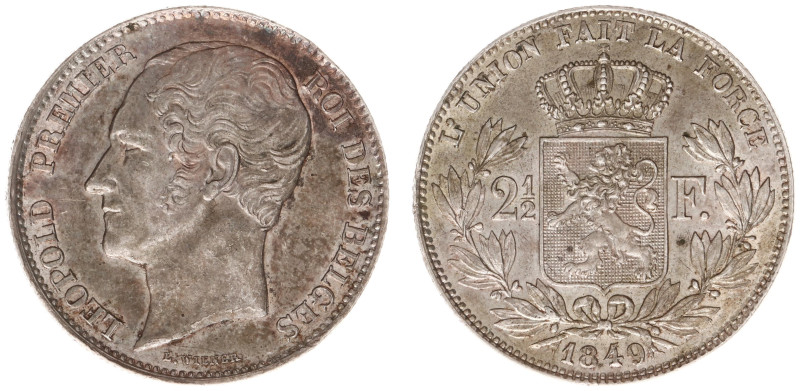 Belgium - Leopold I (1831-1865) - 2½ Francs 1849 - large head (KM12, Aern.123) -...