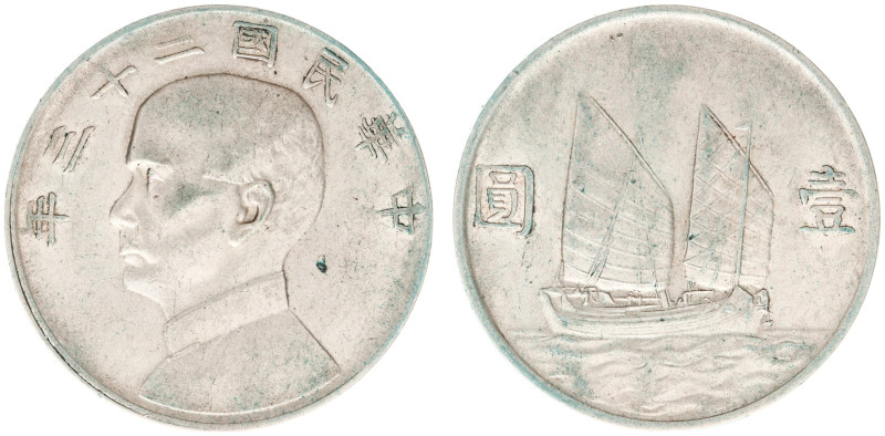 China - Republic - Dollar Year 23 (1934) (KM345, Kann624, L&M110) - Obv: Bust Su...