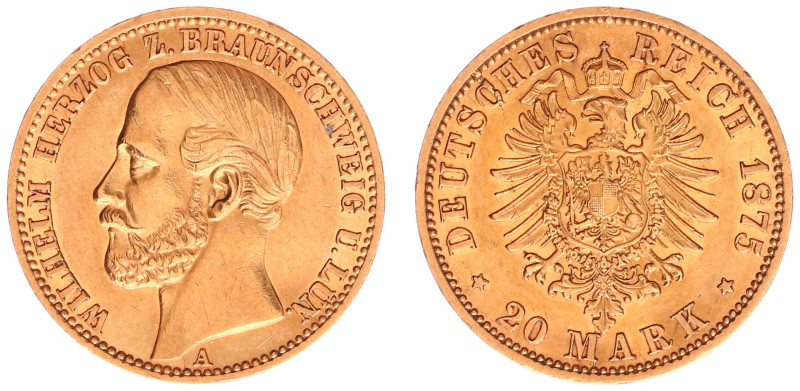 Deutschland - Reich - Braunschweig - Wilhelm (1830-1884) - 20 Mark 1875-A (KM116...