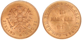 Finland - Alexander II (1855-1881) - 10 Markkaa 1879-S (KM8.2, Sieg81, Bitkin615, Fr.4) - Obv: Crowned double-headed imperial eagle / Rev: Value above...