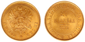 Finland - Alexander II (1855-1881) - 20 Markkaa 1879-S (KM9.1, Sieg82, Bitkin612, Fr.1) - Obv: Crowned double-headed imperial eagle / Rev: Value above...