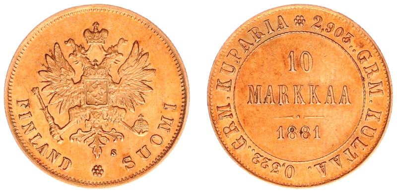 Finland - Alexander III (1881-1894) - 10 Markkaa 1881-S (KM8.2, Sieg81, Bitkin22...