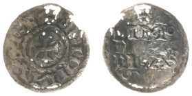 France - Aquitaine - Pippin I (839-852) - Obol nd., Limoges (Morrison/Grunthal 611) - Obv. Short cross, circle of pearls; PIPINVS REX / Rev. Mint in t...