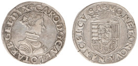 France - Lorraine - Charles III (1545-1608) - Teston nd. (Boud.1527) - Obv: Crowned young bust right / Rev: Crowned arms - 9.42 g. - good VF, ex colle...