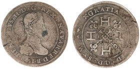 France - Seigneurie de Béarn - Demi-Franc 1578, Morlaas mint (Dupl.1322, PdA3489, Schlumb.90bis) - Obv: Laureate and draped elongate bust right / Rev:...