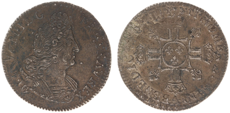 France - Royal (987-1793) - Louis XIV (1643-1715) - ½ Ecu aux 8 L 1704-A, 2nd ty...