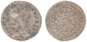 France - Royal (987-1793) - Louis XV (1715-1774) - 1/10 Ecu à la vieille tête 1773-A (KM, Gad.293) - Obv: Laureate head left / Rev: Crowned arms withi...