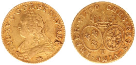 France - Royal (987-1793) - Louis XV (1715-1774) - Louis d'or aux lunettes 1730-T, Nantes (KM489.20, Gad.340, Fr.461) - Obv: Draped bust left / Rev: C...