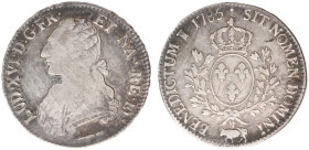 France - Royal (987-1793) - Louis XVI (1774-1793) - Ecu de Béarn aux branches d'olivier 1785, Pau (KM572, Gad.356a) - Obv: Uniformed bust left / Rev: ...