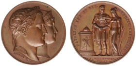 France - Medals, Tokens & Jetons - 1810 - Medal 'Mariage de Napoléon et Marie-Louise' by B. Andrieu & J.M. Jouannin (Bramsen 952) - Obv. Conjugated po...