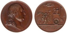 France - Medals, Tokens & Jetons - 1814 - Medal 'Entrée de Louis XVIII à Paris' by Andrieu & Brenet / Obv. Portrait Louis XVIII right - Rev. Reception...